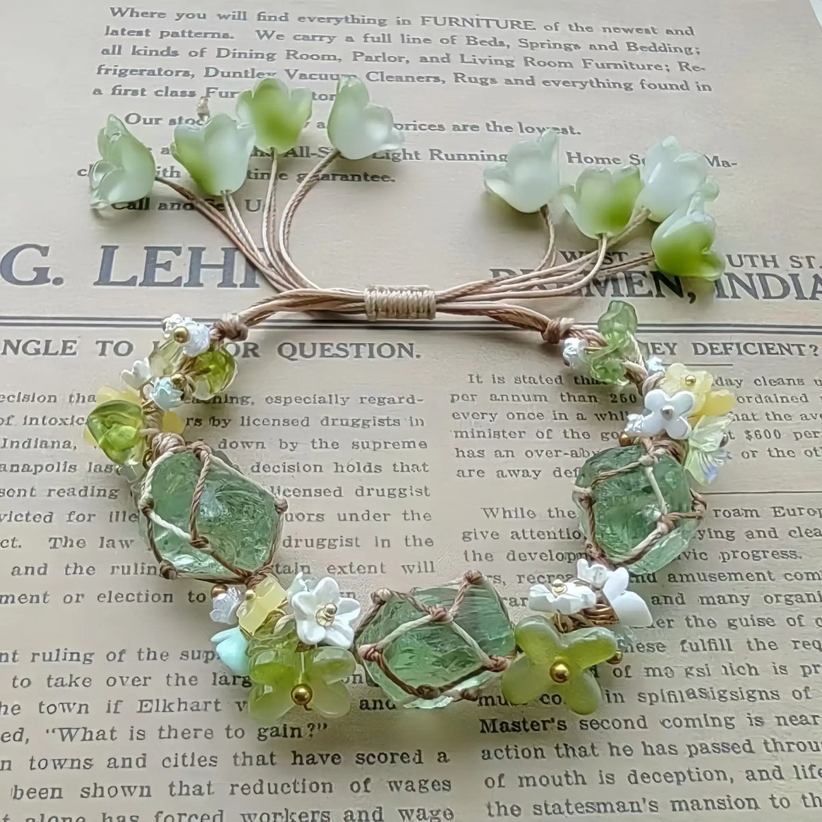 Natural Raw Crystal Braided Bracelet - For Positive Energy