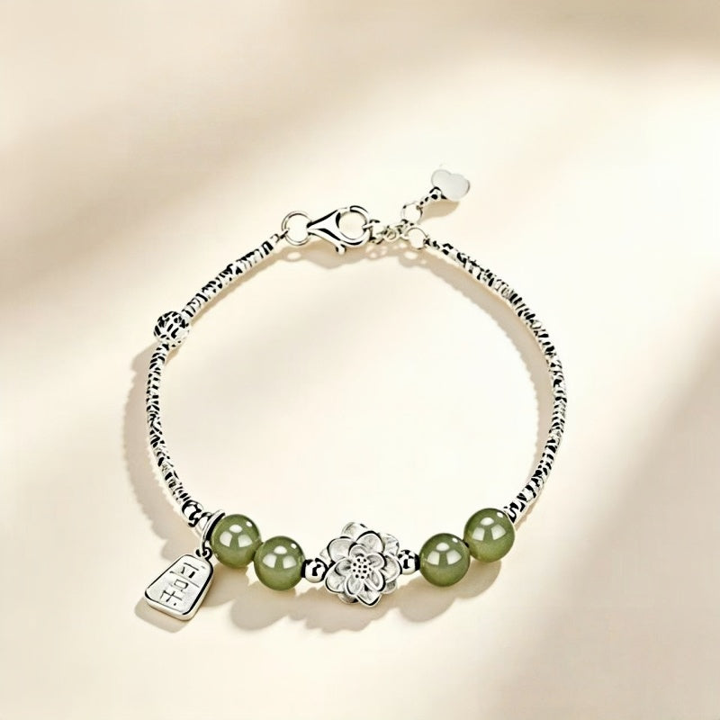 Lotus Inner Light Natural Hetian Jade Bracelet