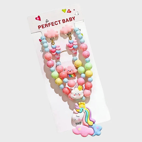 Girls Unicorn Necklace Set
