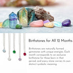 Vintage Fine 12 Birthstone Clavicle Necklace, Ideal Birthday Gift Accessory