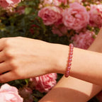 Rose Link Natural Strawberry Quartz Bracelet