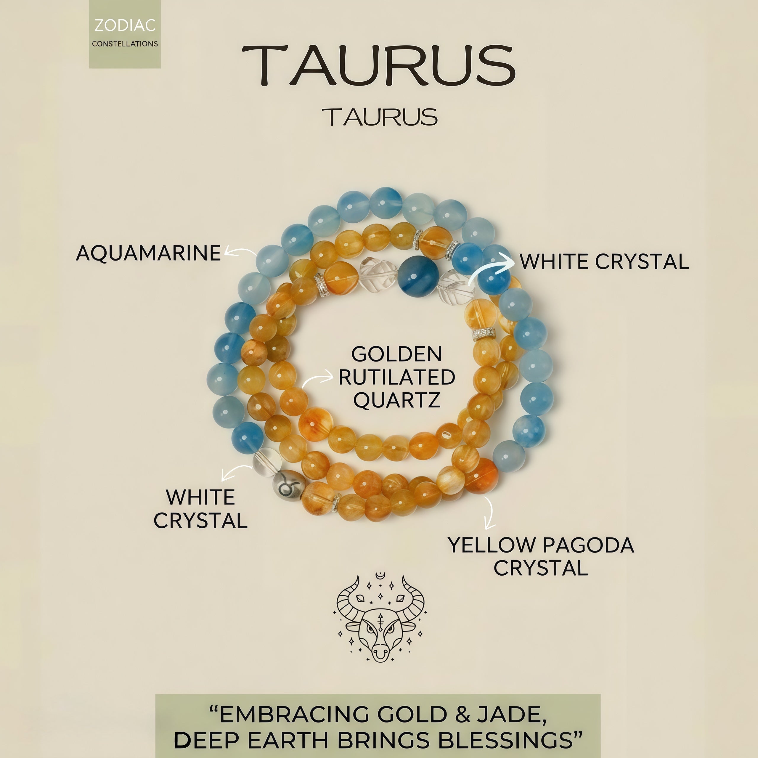 Constellation Natural Crystal Bracelet B