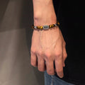 Bracelet œil de tigre naturel — Perles porte-bonheur diffuseur d'arôme pour couple