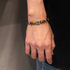 Bracelet œil de tigre naturel — Perles porte-bonheur diffuseur d'arôme pour couple