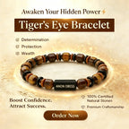 Bracelet œil de tigre naturel multi-formes — Style couple pour hommes et femmes