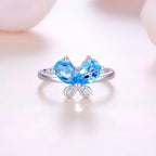 Bague papillon en améthyste naturelle – Ancrez votre énergie, ouvrez-vous à la chance