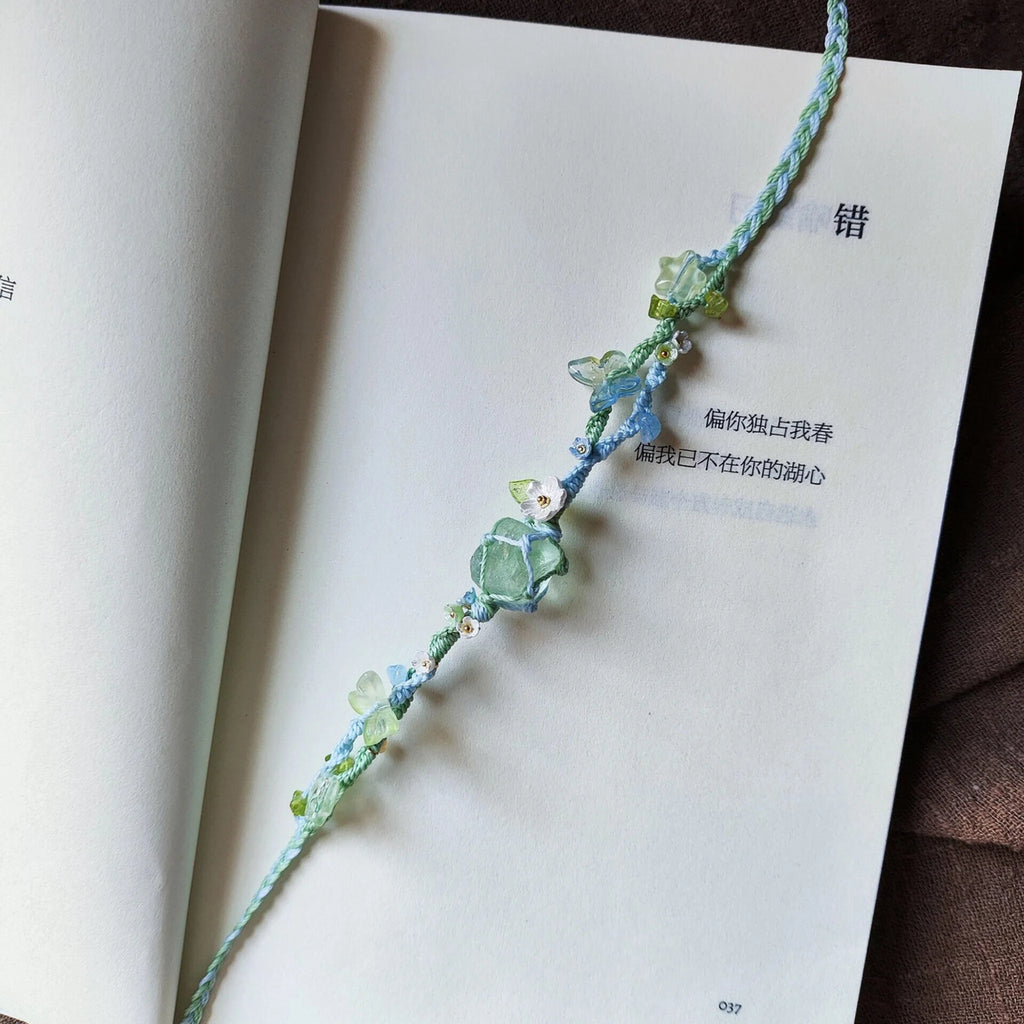Natural Green Fluorite Hand Braided Bracelet - Clarity & Renewal Energy