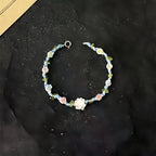 Bracelet tressé floral fait main