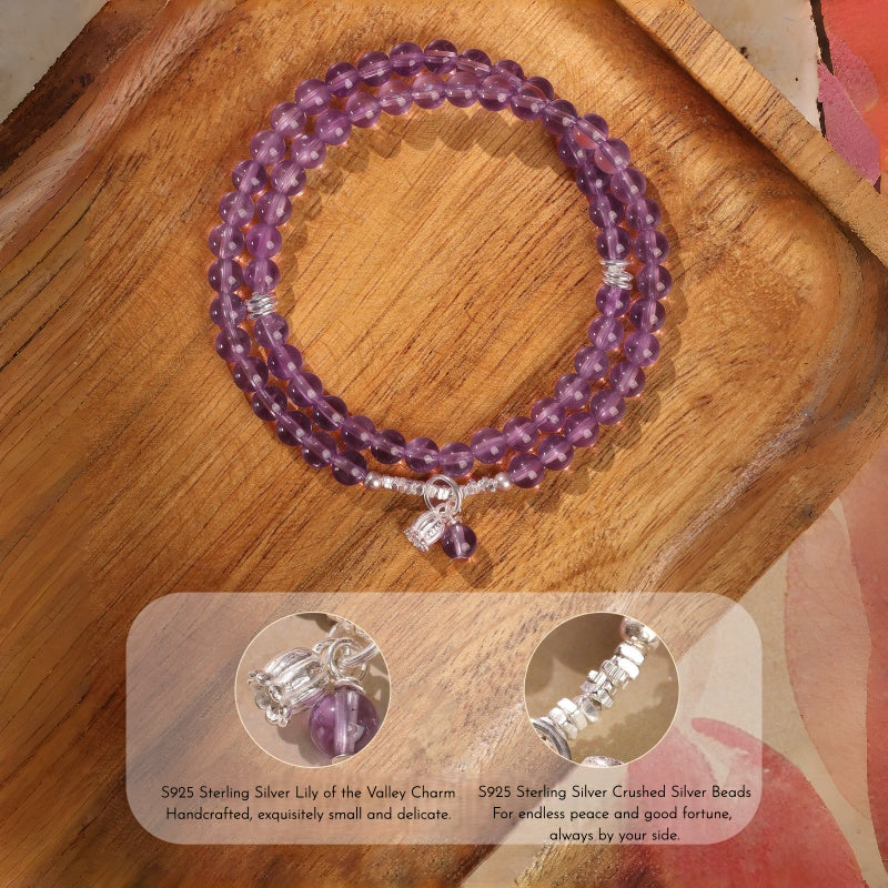 Natural Amethyst Lily of the Valley Bracelet – Open Wisdom, Attract Benefactors