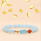 Bracelet en aigue-marine naturelle pour attirer la richesse