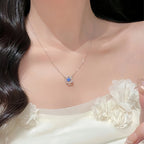 Blue Tears Moon & Star Necklace