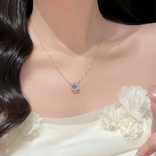 Collier Lune et Étoile Larmes Bleues