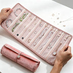 Portable Velvet Roll Jewelry Organizer