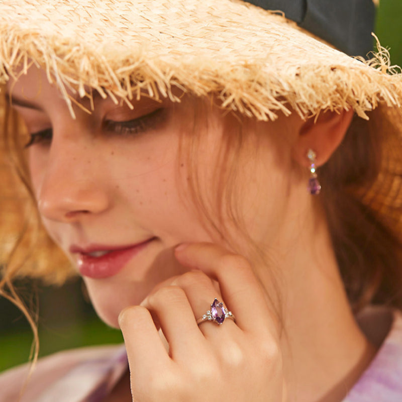 Natural Amethyst Ring - Heals Mental Exhaustion