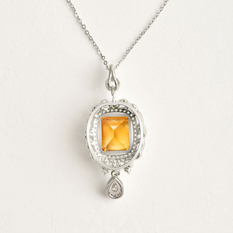 Golden Harvest Natural Citrine Necklace - Career Success and Noble Support