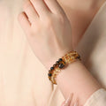 Bracelet Citrine Naturelle et Œil de Tigre – Double Succès et Richesse
