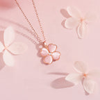Collier Trèfle Rose Porte-Bonheur — Cadeau d'Anniversaire pour Petite Amie
