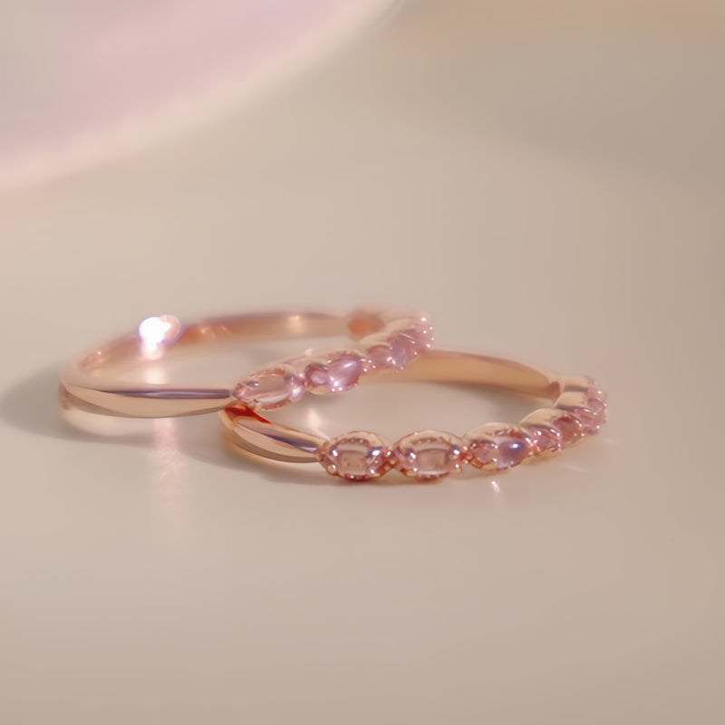 Bague Quartz Rose – Cœur Ouvert, Attire l'Amour, Épanouissement Printanier