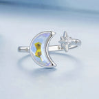 Bague ouverte Étoile et Lune – Portez votre fortune sous le ciel