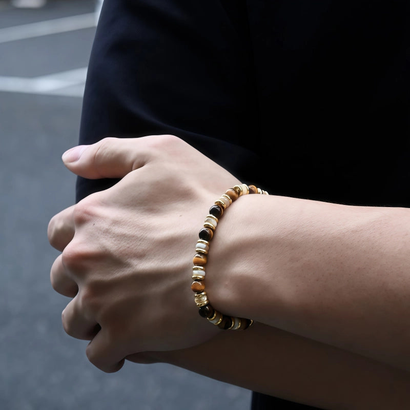 Natural Tiger Eye Stone Bracelet, Niche Beads Bracelet For Couples, Gift For Men And Women
