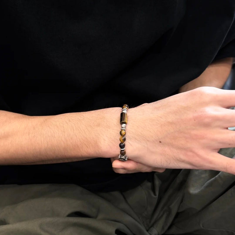 Ancient Rune Natural Tiger Eye Bracelet — Couple Style Gift for Boyfriend