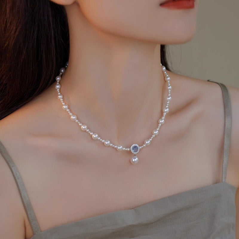 Ocean Pearl Natural Aquamarine Necklace - Purity & Truth