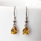 Teardrop Amethyst Silver‑Tone Jewelry Set