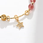 Shining Star Strawberry Quartz Bracelet - Meet love, little starry thrill