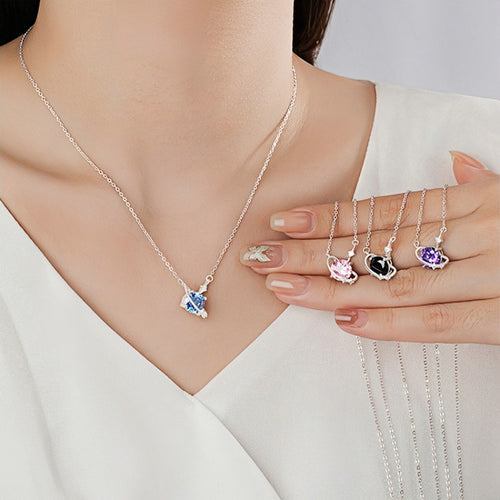 Collier 12 Pierres de Naissance pour Femme Argent Sterling 925 Pendentif CZ Délicat Collier Cadeau d'Anniversaire Personnalisé