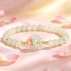 Natural Hetian Jade Lotus Bracelet - Pure Heart, Tender Love
