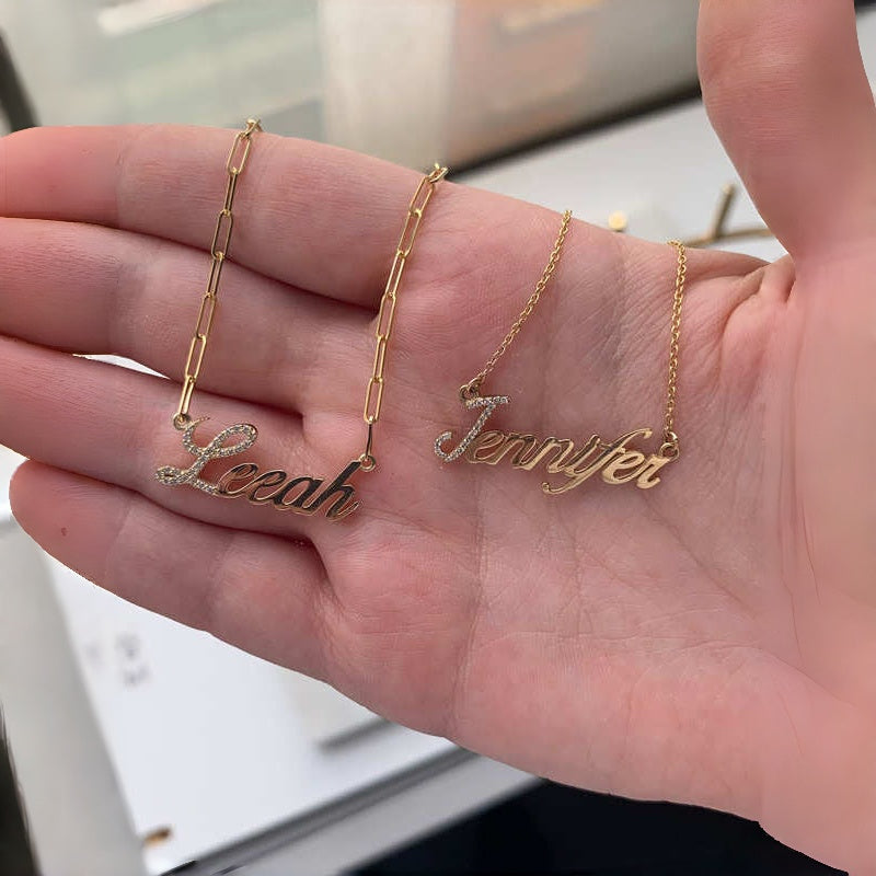Personalized Initial Pave Diamond Name Necklace | Minimalist High-End Letter Jewelry