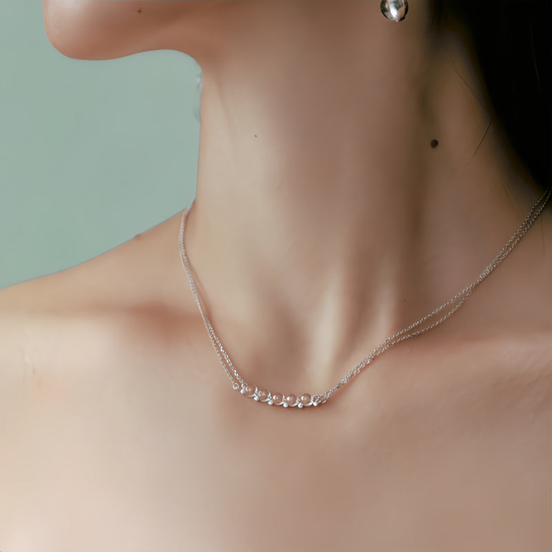 Natural Clear Quartz Bar Necklace · Purify & Attract Positive Vibes