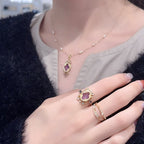 Amethyst Necklace & Ring Set - Attracts Supportive Connections