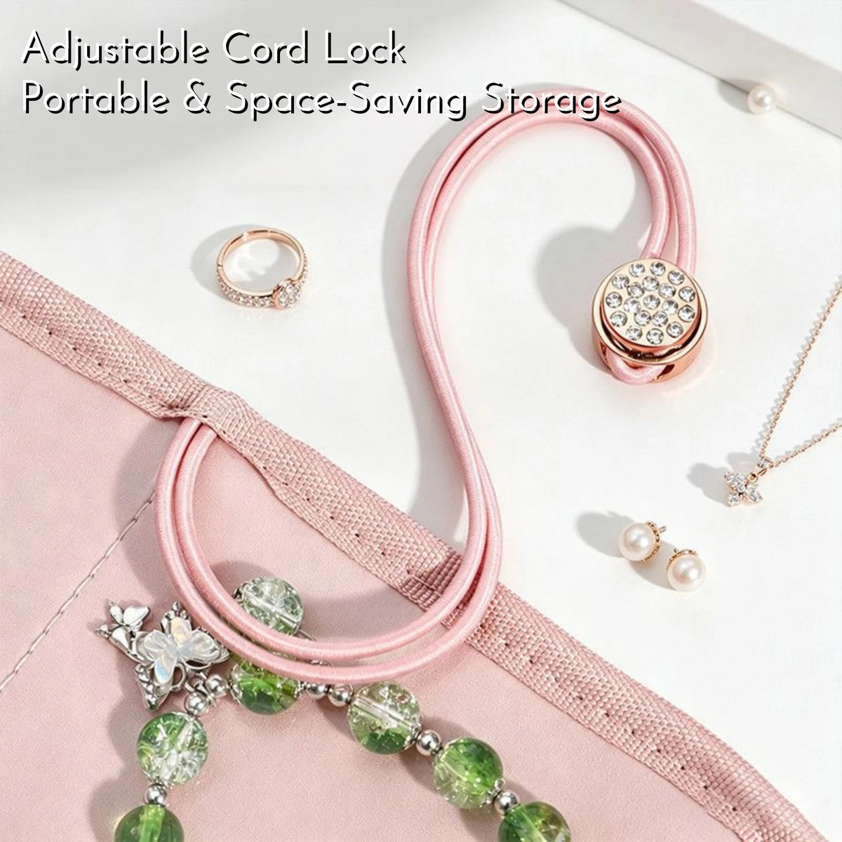 Portable Velvet Roll Jewelry Organizer