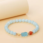 Bracelet en aigue-marine naturelle pour attirer la richesse
