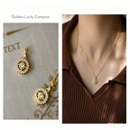 Lucky Compass Necklace | 60th Birthday Gift for Her in Silver & Gold