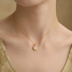 Minimalist Natural Hetian Jade Pendant Necklace - Peace & Perfection