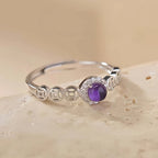 Bague porte-bonheur pièce de monnaie mystère améthyste naturelle