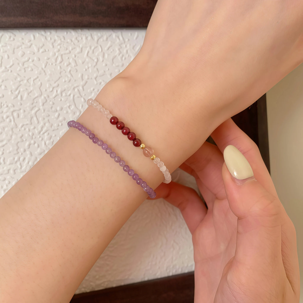 Dainty Natural Crystal Stack Bracelets - Self-Love And Magnetism