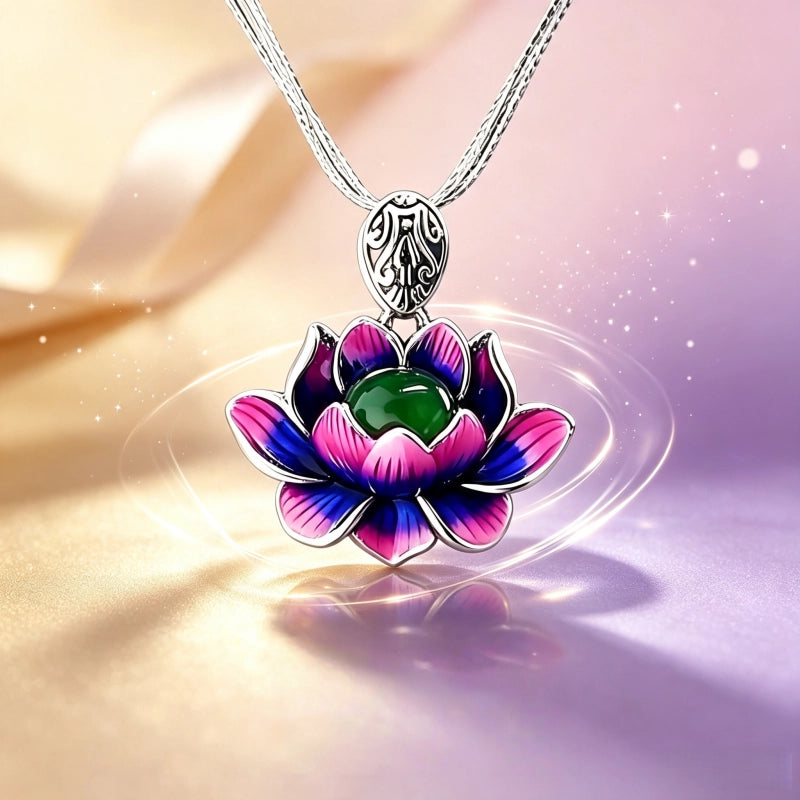 Hetian Jade Lotus S925 Necklace - Healing Energy, Peaceful Fortune