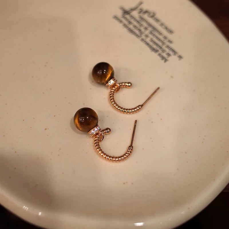 Boucles d'oreilles Tigre C, Bijoux vintage de luxe en cristal Maillard pour la prospérité