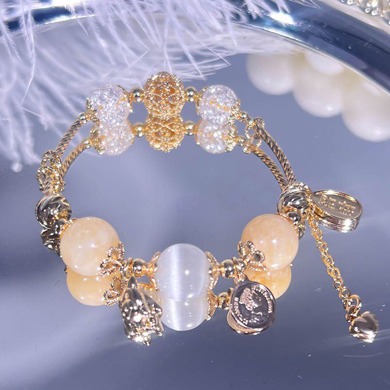 Citrine Golden Pig Charm Bracelet – Attract Wealth, Boost Career, Grow Abundance