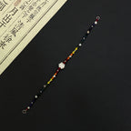 Rainbow Sterling Silver Lotus Braided Bracelet - For Harmonious Energy