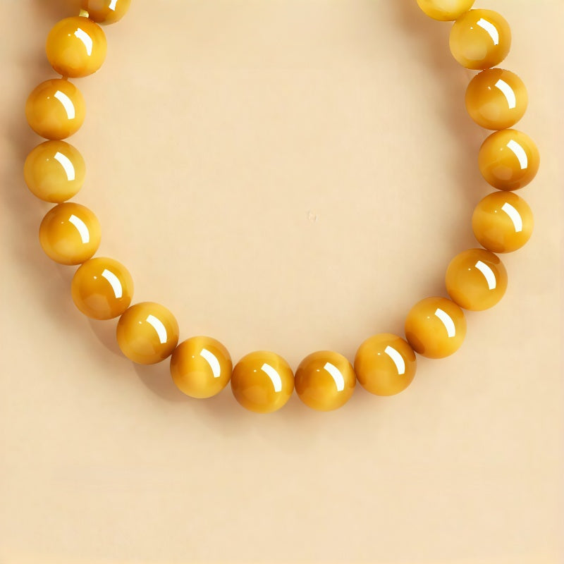 Bracelet brésilien authentique en œil de tigre doré naturel pour femme - Attire la richesse