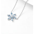 Natural Aquamarine Flower Necklace - Calm Your Energy