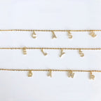 Custom Full Diamond Letter Pendant Necklace | 925 Sterling Silver Layered Name Necklace