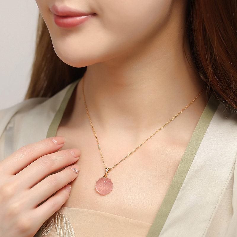 Rose Quartz Nine-Tailed Fox Necklace – Attract Love, Boost Charm, Open Heart