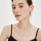 Silver Oval Clear Quartz Necklace - Enhance Focus