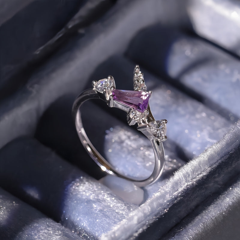 Bague Licorne en Améthyste Naturelle - Tête Claire, Chemin de Chance