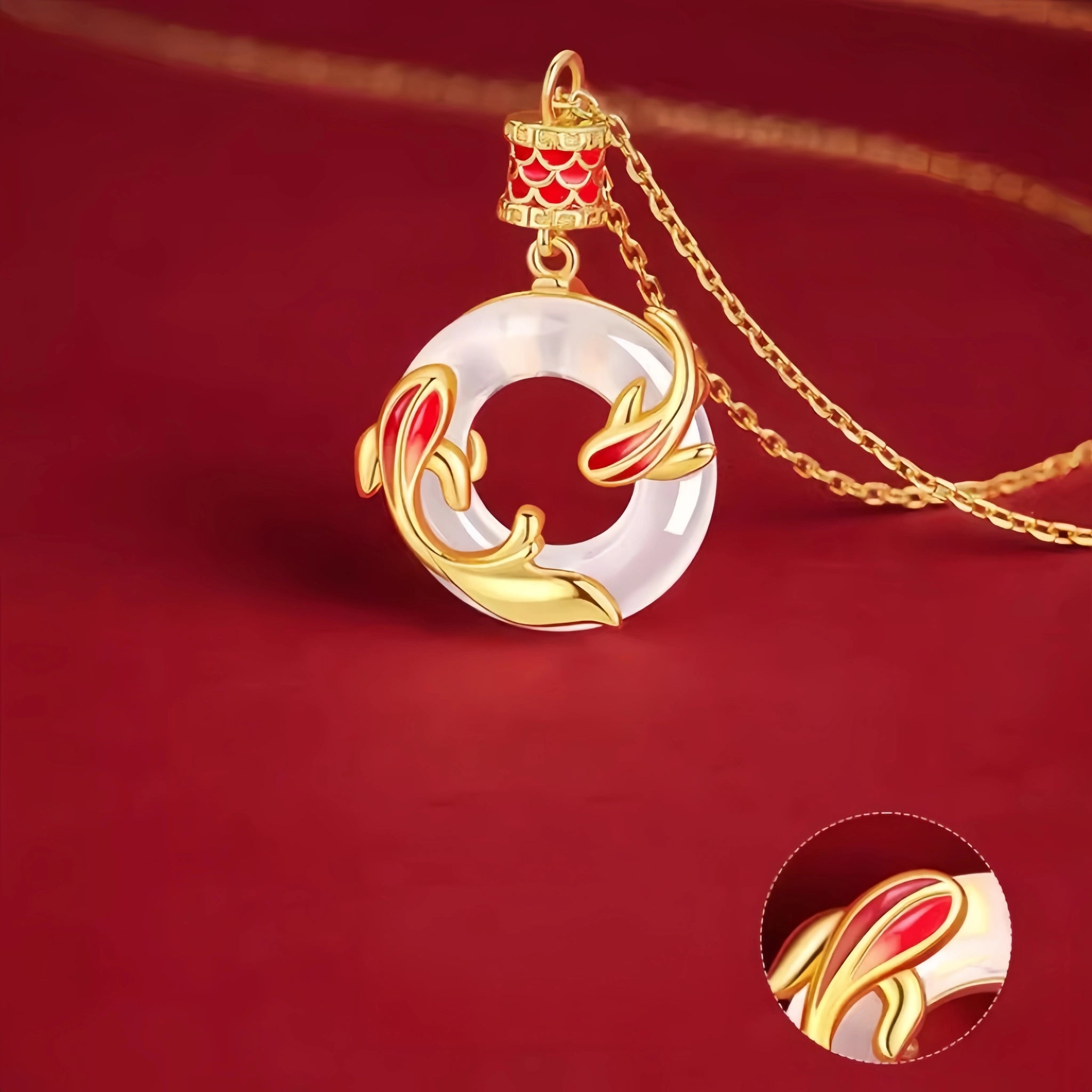 Natural Hetian Jade Ping An Kou Necklace - safety and positive blessings